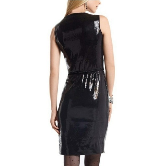 WHITE HOUSE BLACK MARKET Sequined Dress with Rope Belt - Picture 3 of 14
